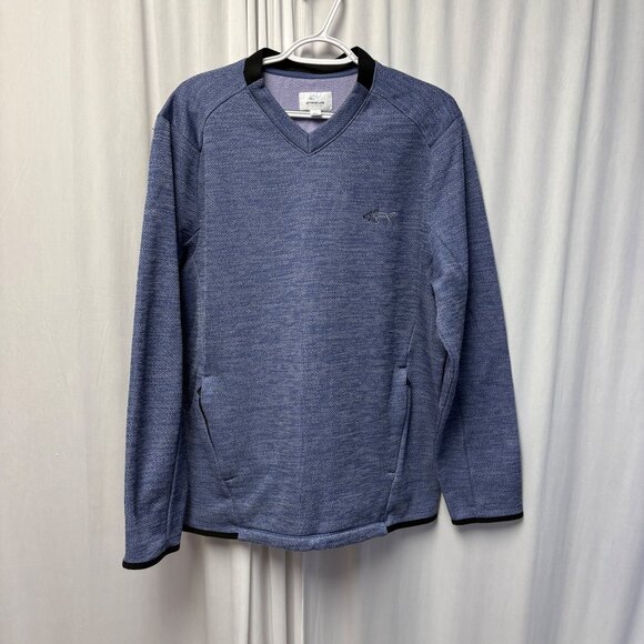 Attack Life Mens Blue Heathered V-Neck Pullover Long Sleeve Sz Large Sweatshirt - Picture 1 of 7